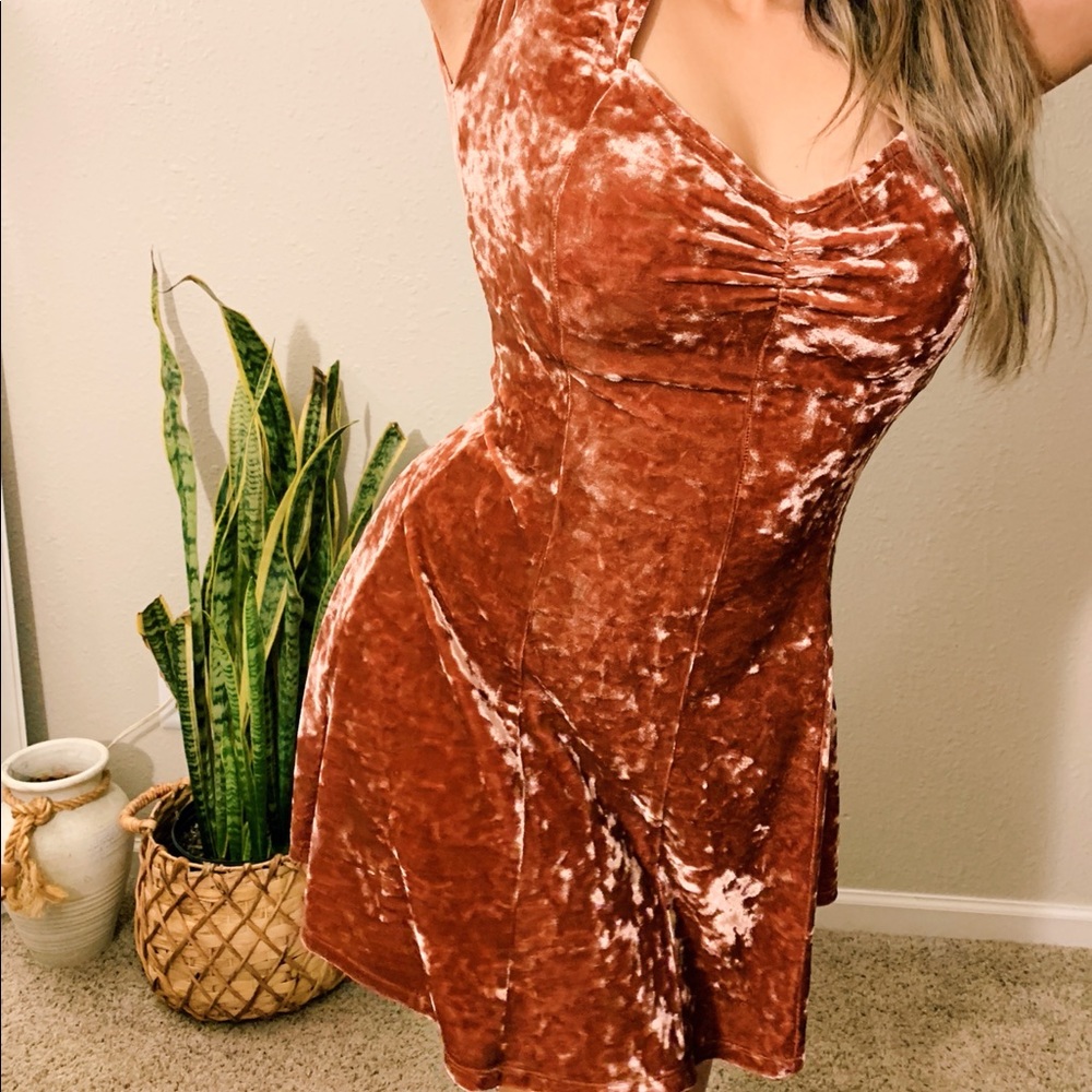 Velvet brown dress